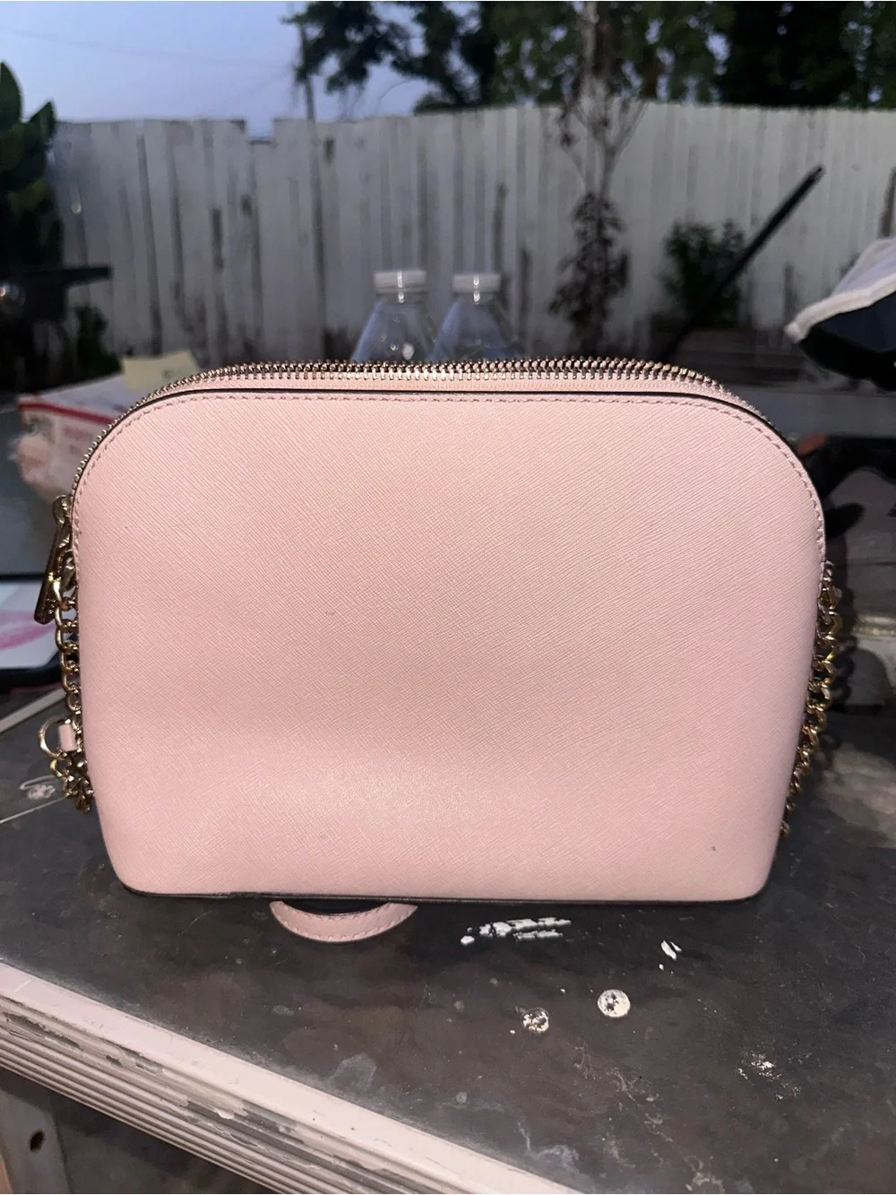 Michael Kors Light Pink Saffiano Crossbody Bag with Gold Hardware